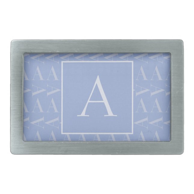 Monogram Initial Letter A, Blue Belt Buckle (Front)