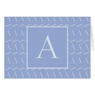 Monogram Initial Letter A, Blue Cards