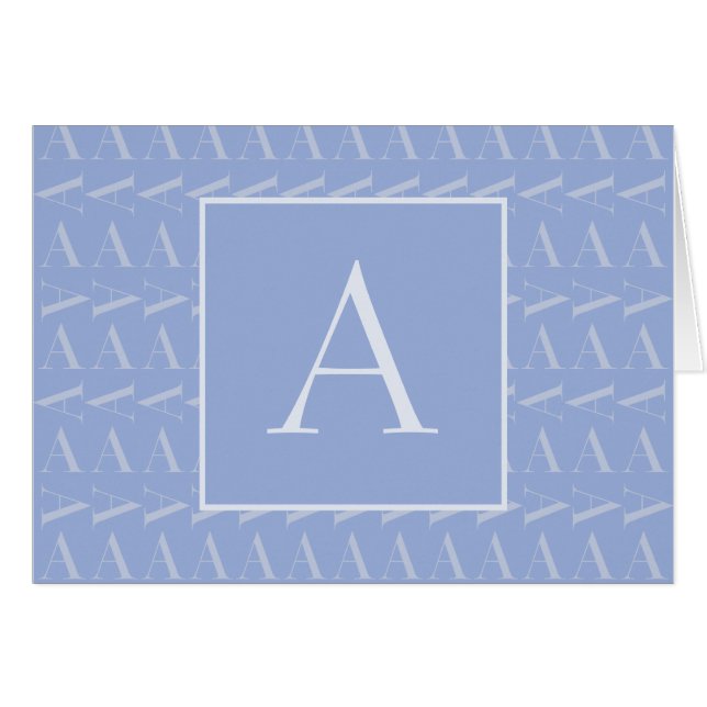 Monogram Initial Letter A, Blue Cards (Front Horizontal)