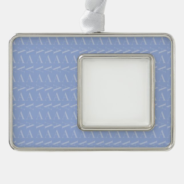 Monogram Initial Letter A, Blue Christmas Ornament (Front)