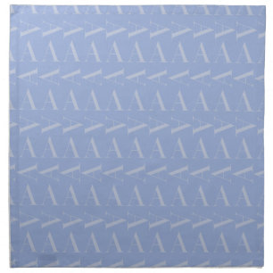 Monogram Initial Letter A, Blue Cloth Napkin