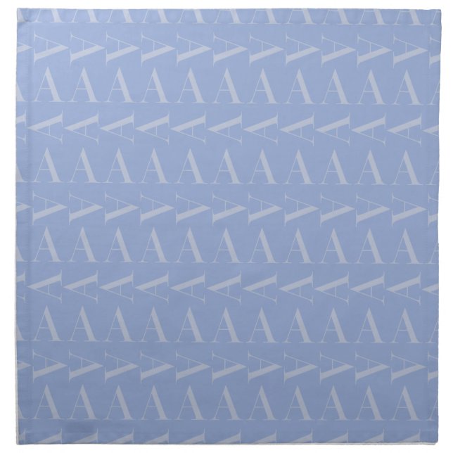 Monogram Initial Letter A, Blue Cloth Napkin (Front)