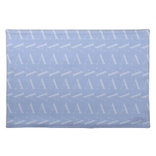 Monogram Initial Letter A, Blue Cloth Placemat