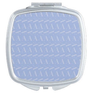 Monogram Initial Letter A, Blue Compact Mirror