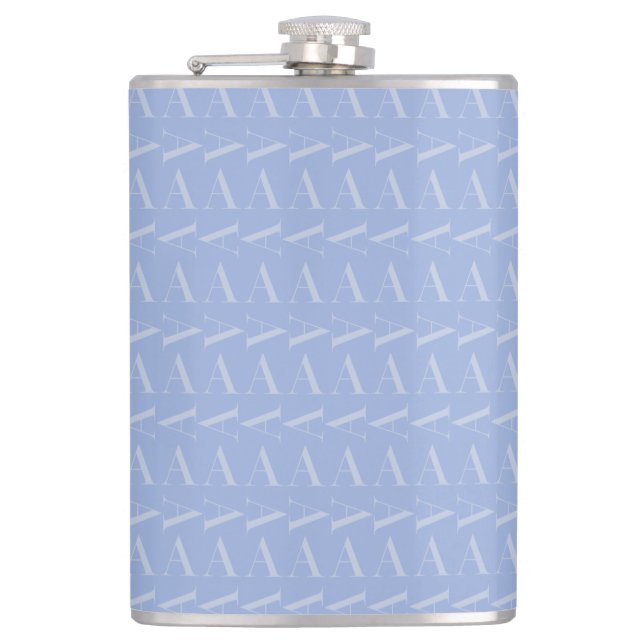 Monogram Initial Letter A, Blue Flask (Front)