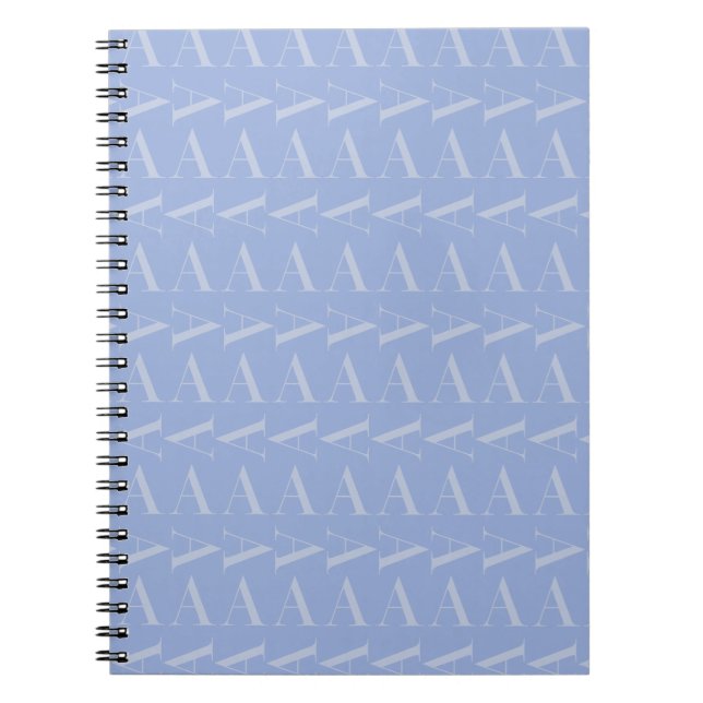 Monogram Initial Letter A, Blue Notebook (Front)