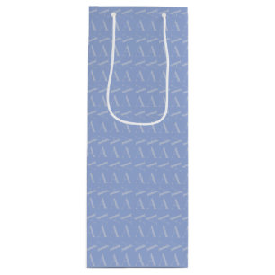 Monogram Initial Letter A, Blue Wine Gift Bag