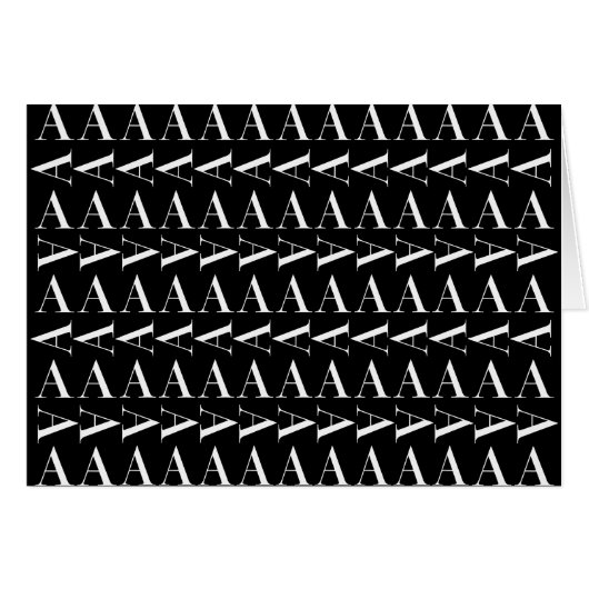 Monogram Initial Letter A Cards (Front Horizontal)