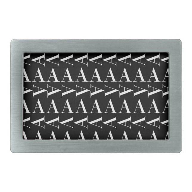 Monogram Initial Letter A, Choose Background Color Belt Buckle (Front)