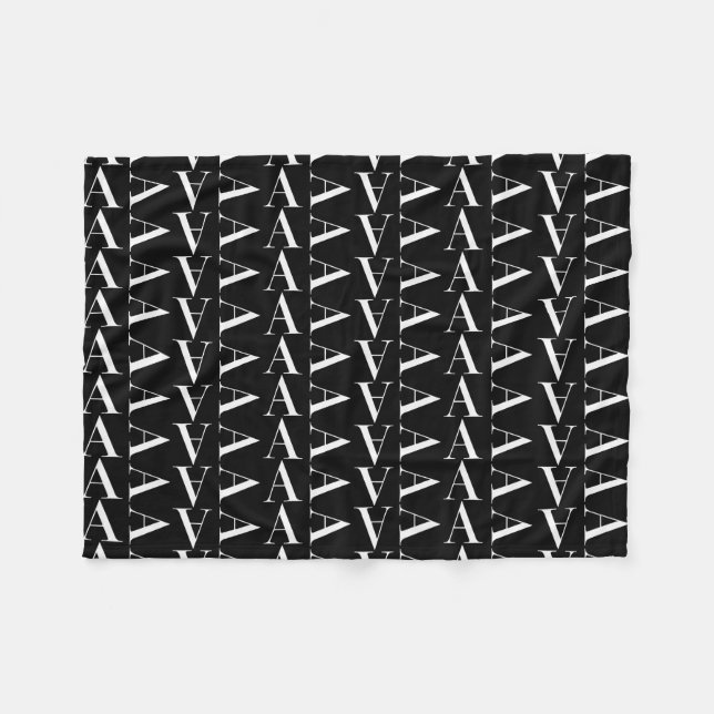 Monogram Initial Letter A, Choose Background Color Fleece Blanket (Front (Horizontal))