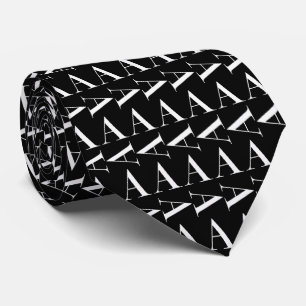 Monogram Initial Letter A, Choose Background Color Neck Tie