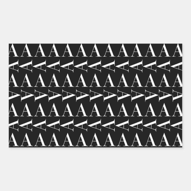 Monogram Initial Letter A, Choose Background Color Rectangular Sticker (Front)