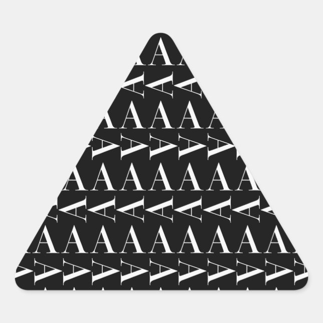 Monogram Initial Letter A, Choose Background Color Triangle Sticker (Front)