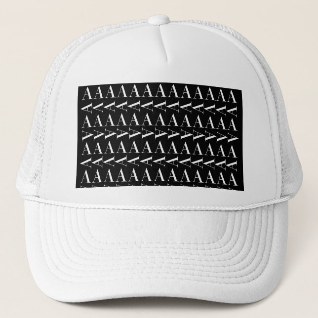 Monogram Initial Letter A, Choose Background Color Trucker Hat (Front)