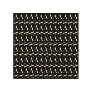 Monogram Initial Letter A, Choose Background Color Wood Wall Art