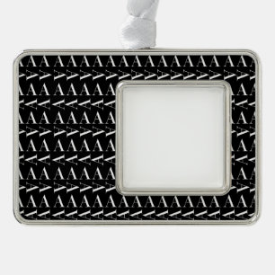Monogram Initial Letter A Christmas Ornament