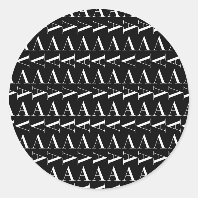 Monogram Initial Letter A Classic Round Sticker (Front)