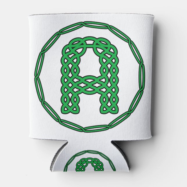 Monogram Initial Letter A In Celtic Style Can Cooler (Front)