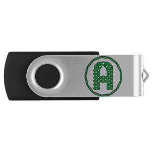 Monogram Initial Letter A In Celtic Style Flash Drive