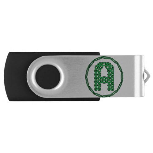 Monogram Initial Letter A In Celtic Style Flash Drive