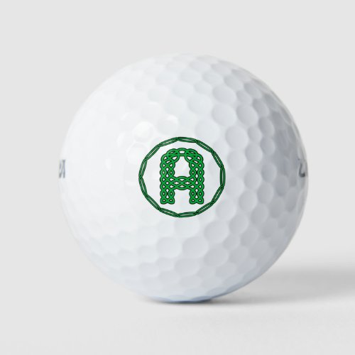 Monogram Initial Letter A In Celtic Style Golf Balls