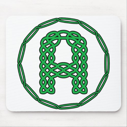 Monogram Initial Letter A In Celtic Style Mouse Pad