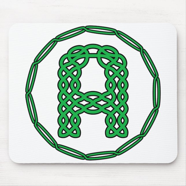 Monogram Initial Letter A In Celtic Style Mouse Pad (Front)