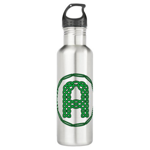 Monogram Initial Letter A In Celtic Style Stainless Steel Water Bottle