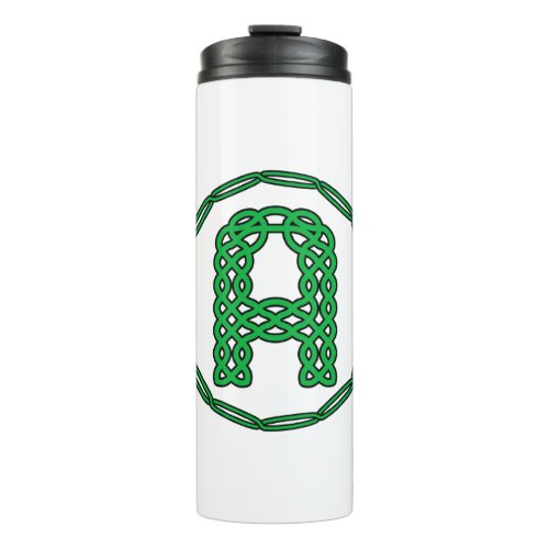 Monogram Initial Letter A In Celtic Style Thermal Tumbler