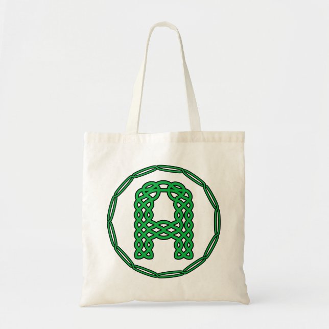 Monogram Initial Letter A In Celtic Style Tote Bag (Front)
