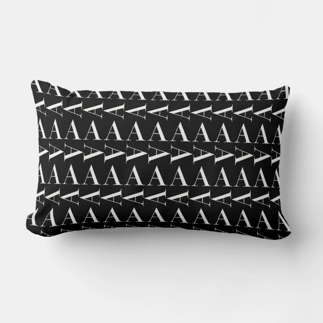 Monogram Initial Letter A Lumbar Pillow (Front)