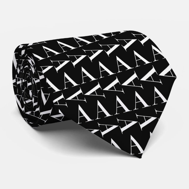 Monogram Initial Letter A Neck Tie (Rolled)