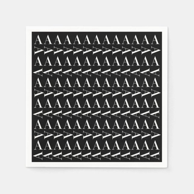 Monogram Initial Letter A Paper Napkins (Front)