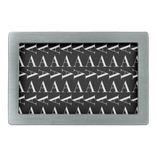 Monogram Initial Letter A Rectangular Belt Buckle