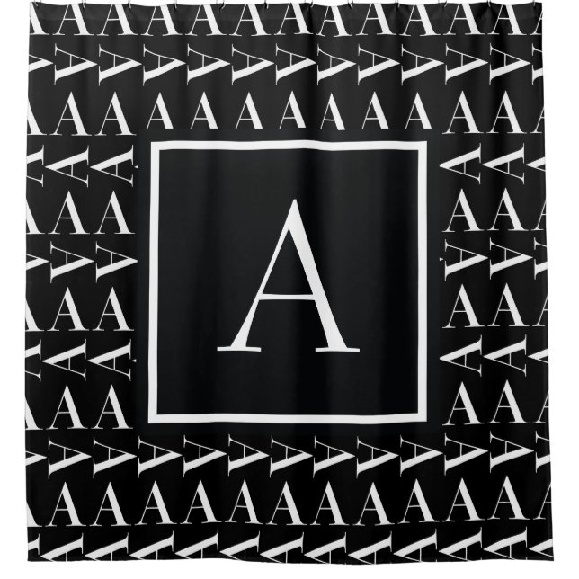 Monogram Initial Letter A Shower Curtain (Front)