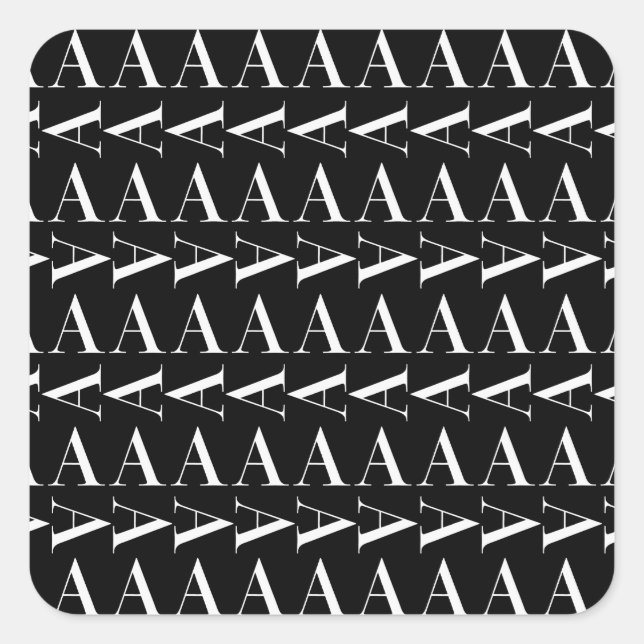 Monogram Initial Letter A Square Sticker (Front)
