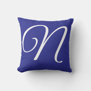 Monogram Initial Letter and Name Personalized Throw Pillow