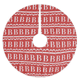 Monogram Initial Letter B Brushed Polyester Tree Skirt