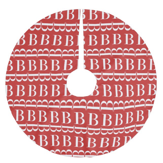 Monogram Initial Letter B Brushed Polyester Tree Skirt (Front)