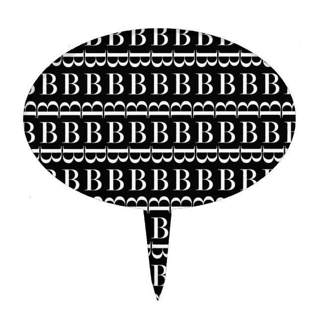 Monogram Initial Letter B Cake Topper (Front)