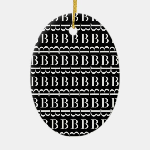 Monogram Initial Letter B Ceramic Ornament