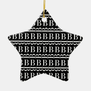 Monogram Initial Letter B Ceramic Ornament