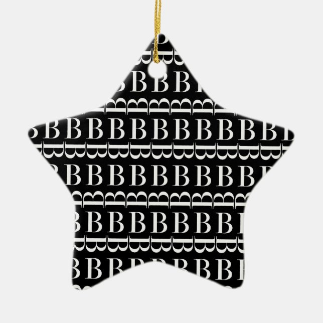 Monogram Initial Letter B Ceramic Ornament (Front)