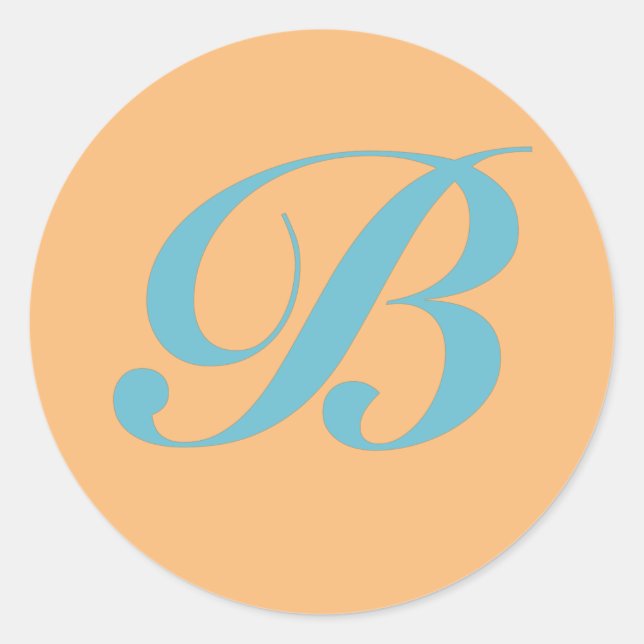 Monogram Initial Letter B Classic Round Sticker (Front)