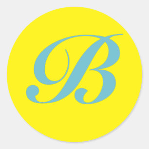 Monogram Initial Letter B Classic Round Sticker