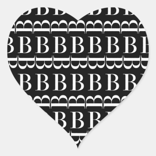 Monogram Initial Letter B Heart Sticker