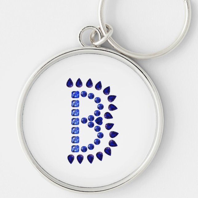 Monogram Initial Letter B Keychain (Front)