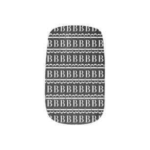 Monogram Initial Letter B Minx Nail Wraps