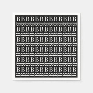 Monogram Initial Letter B Paper Napkins