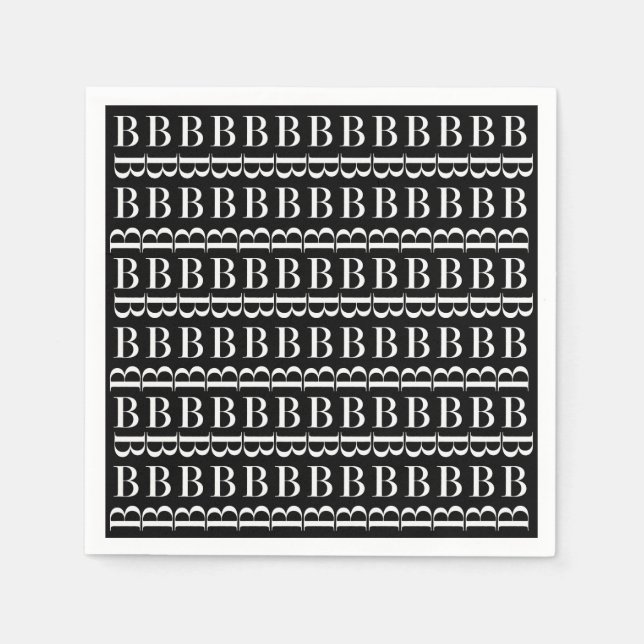 Monogram Initial Letter B Paper Napkins (Front)